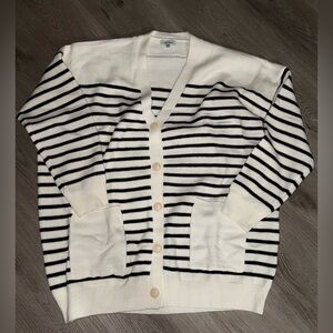 White Birch Striped Black and White Women's Cardigan